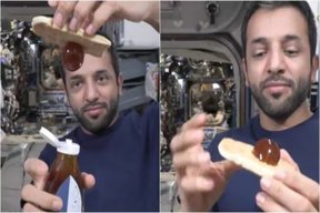 شکل و رفتار عجیب عسل در فضا/ نمایش جالب فضانورد اماراتی/ عکس