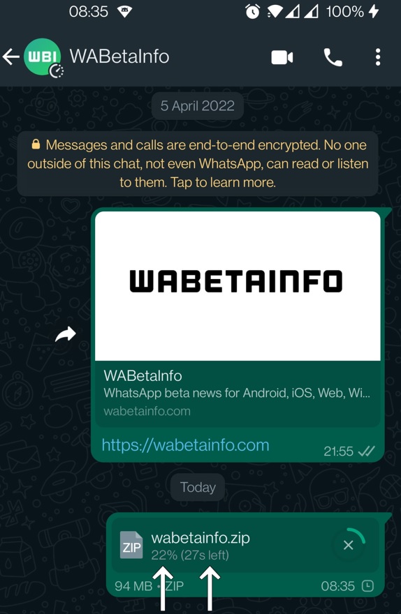 واتس‌اپ قابلیت ETA را برای اشتراک‌گذاری فایل‌ها آزمایش می‌کند